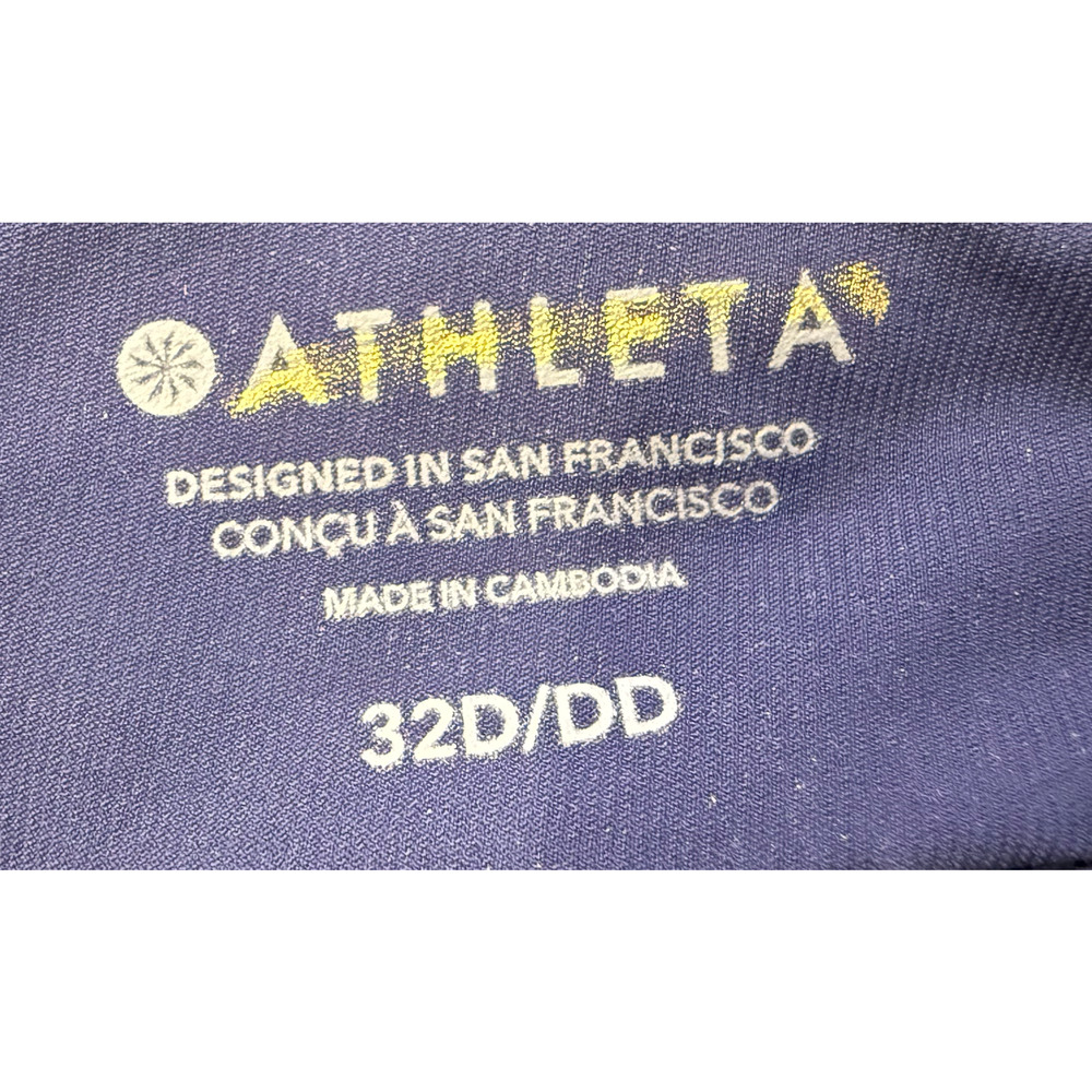 NEW ATHLETA BLUE SQUARE NECK BRA CUP BIKINI SWIMSUIT SWIM TOP SZ 32D/DD - Picture 7 of 7